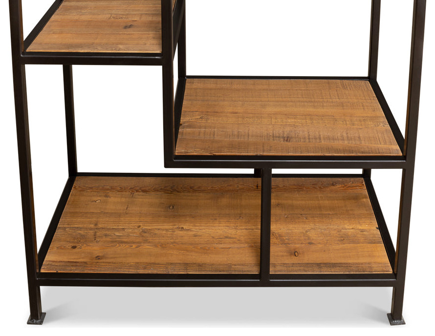 John Etagere Reclaimed Wood and Iron   Industrial   Bookcases   by Sideboards and Things  Houzz