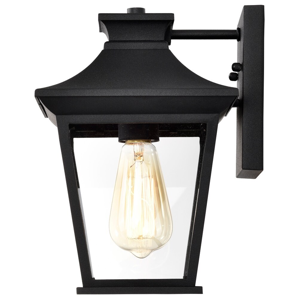 Jasper Outdoor Small Wall Light Matte Black Finish Clear Glass