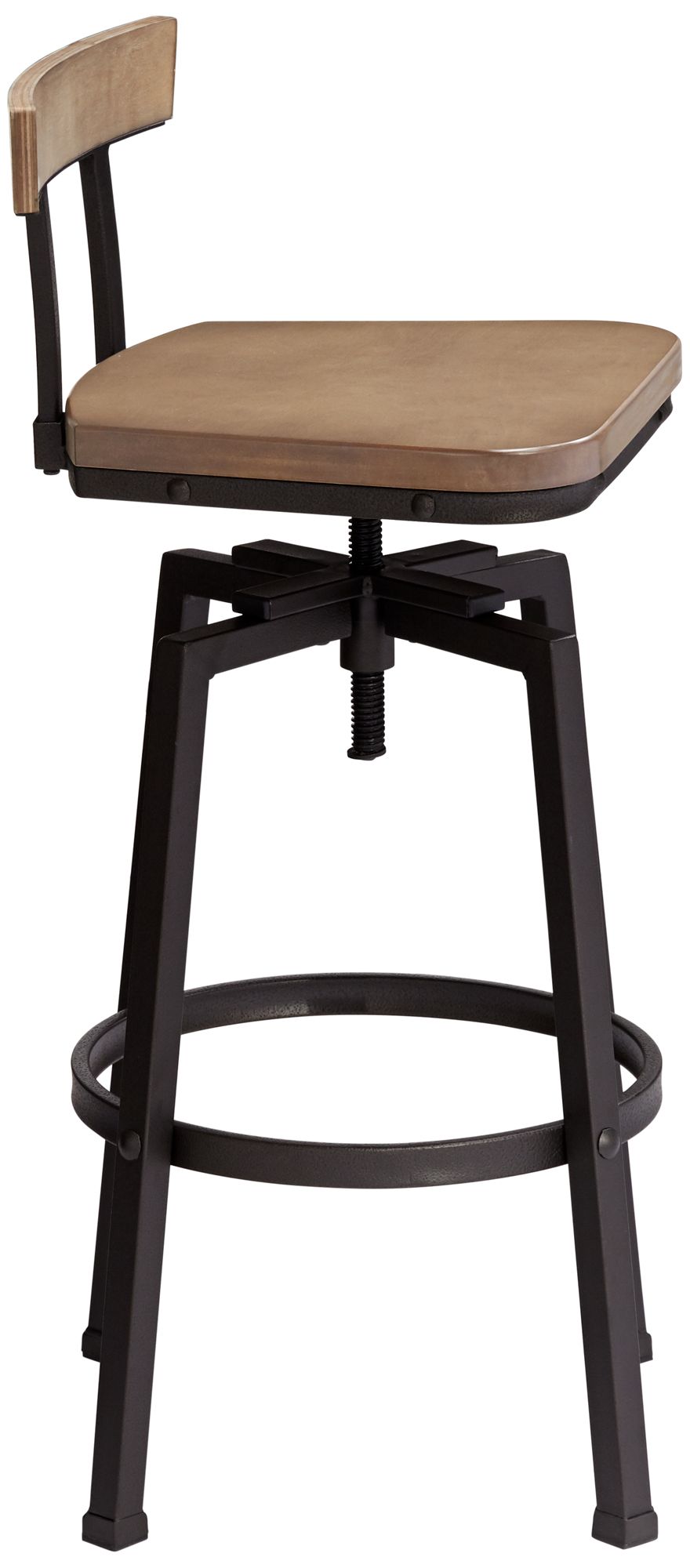 Elm Lane Bronze Swivel Bar Stool Brown 29 1/2 High Industrial Gray Wood with Backrest Footrest for Kitchen Counter Height Island