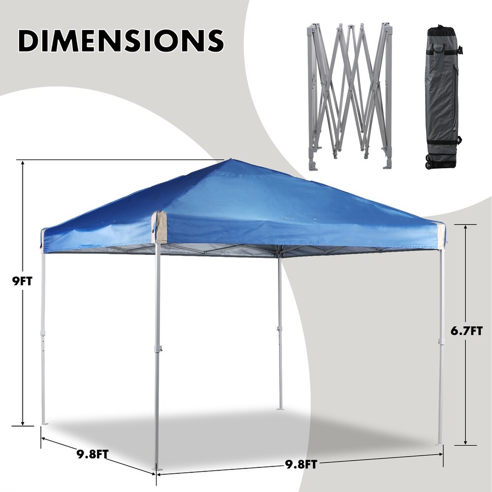 Aoodor 10 x 10 FT Pop Up Canopy Tent with Roller Bag  Portable Instant Shade Canopy for Camping  Party and Other Outdoor Events