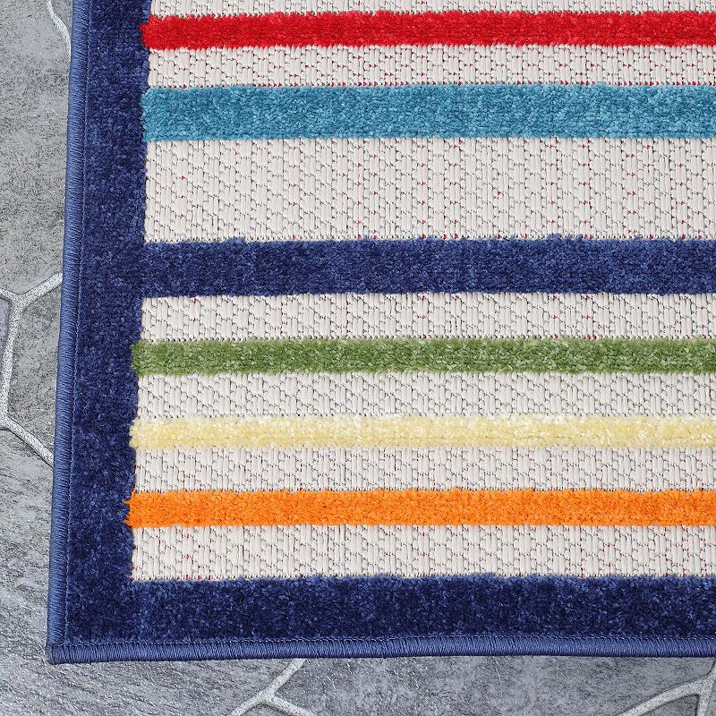 Superior Modern Casual Stripe Indoor Outdoor Area Rug