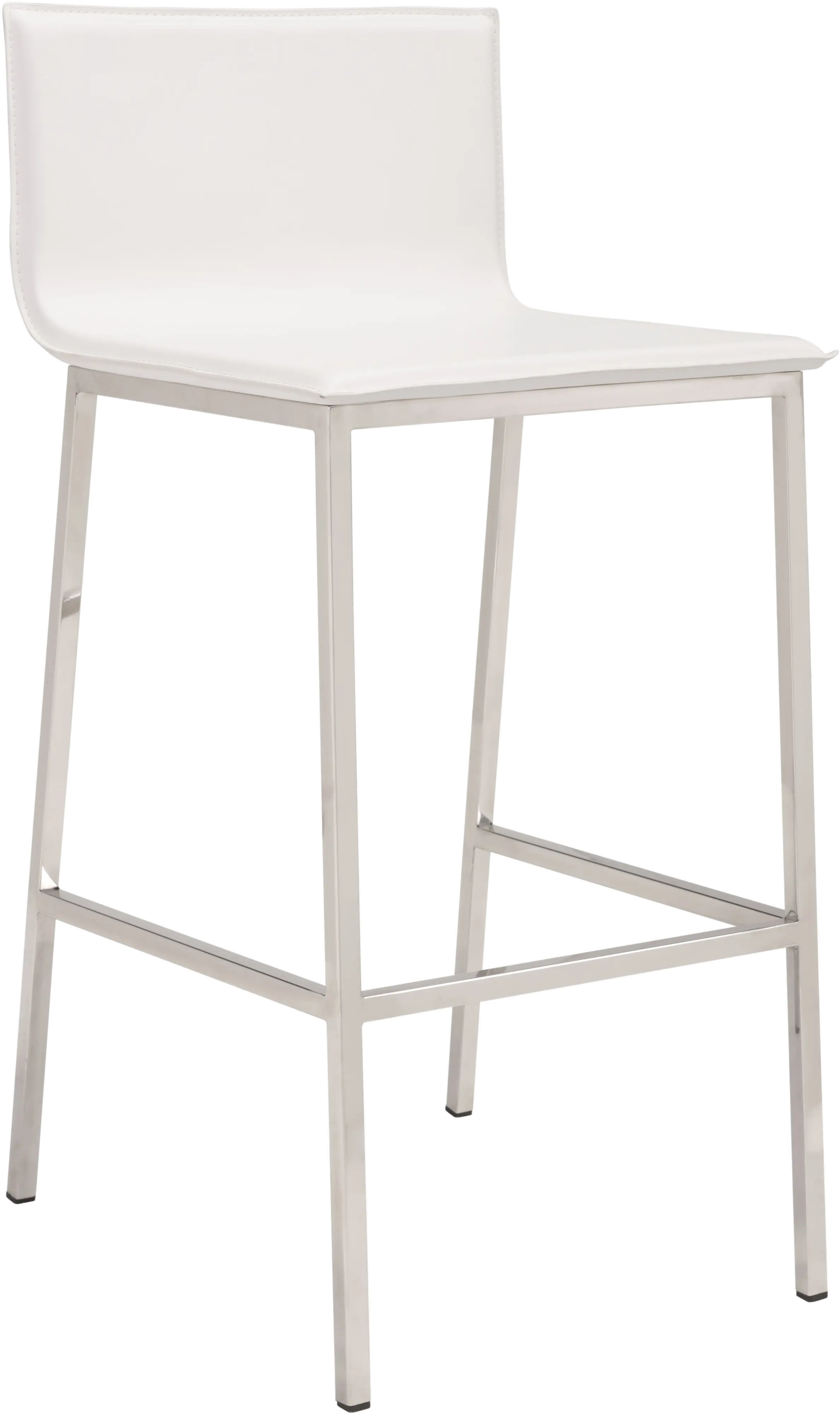 Marina White Leatherette Bar Stools (Set of 2)