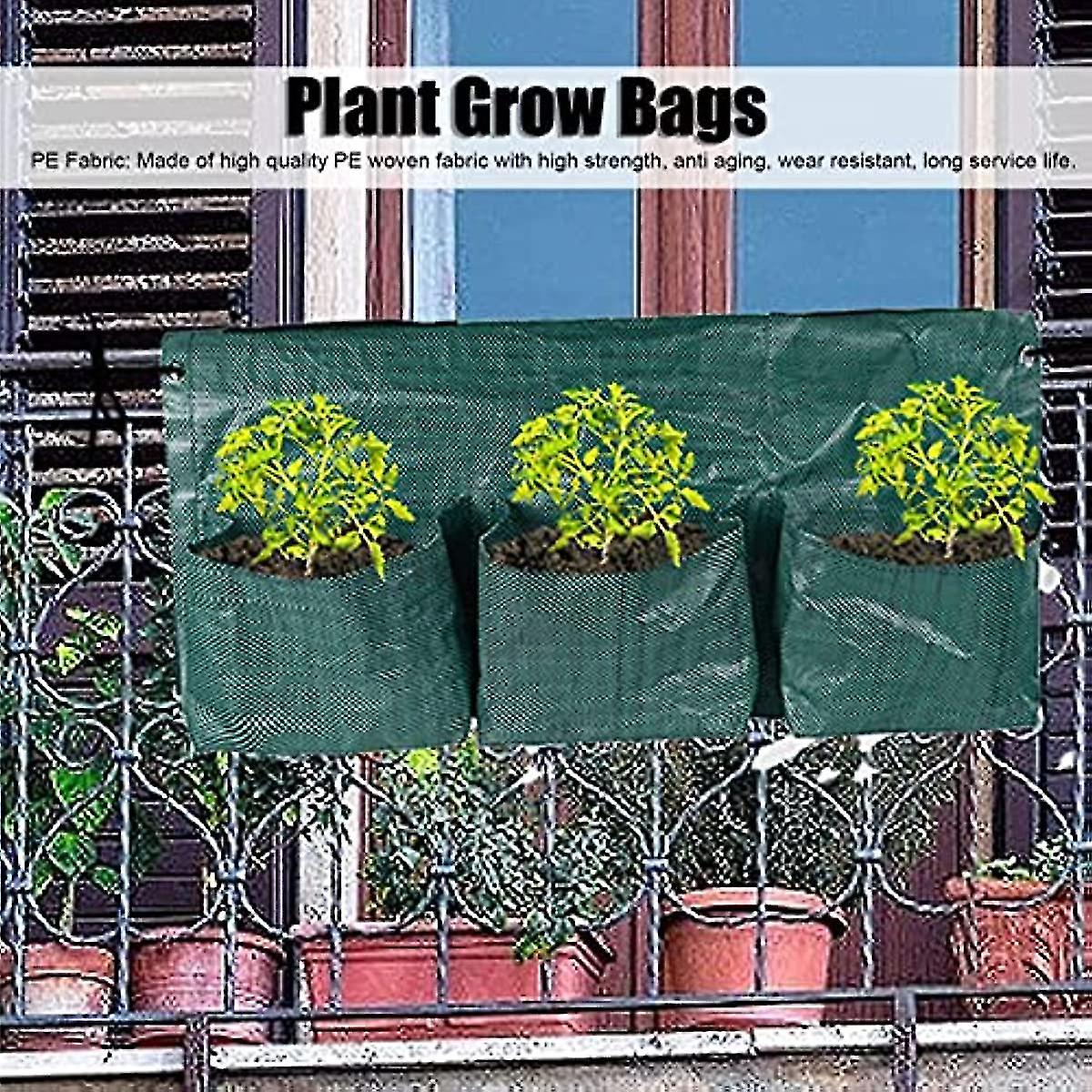 Hanging Planters With 6 Pockets Large Vertical Garden Wall Planter Grow Bags For Indoor Outdoor Plant Hanger Wall Hanging Garden Yard Balcony Rail Fen