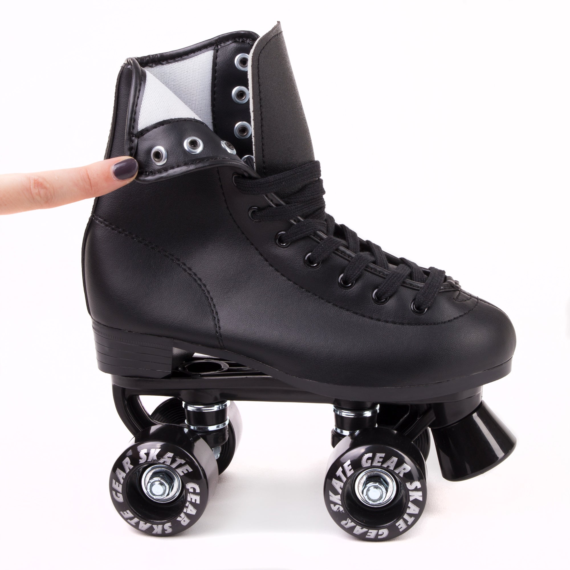 Cal 7 Soft Boot Roller Skate， Retro Fashion High Top Design in Faux Leather for Indoor and Outdoor (Black， Men's 8 / Women's 9)