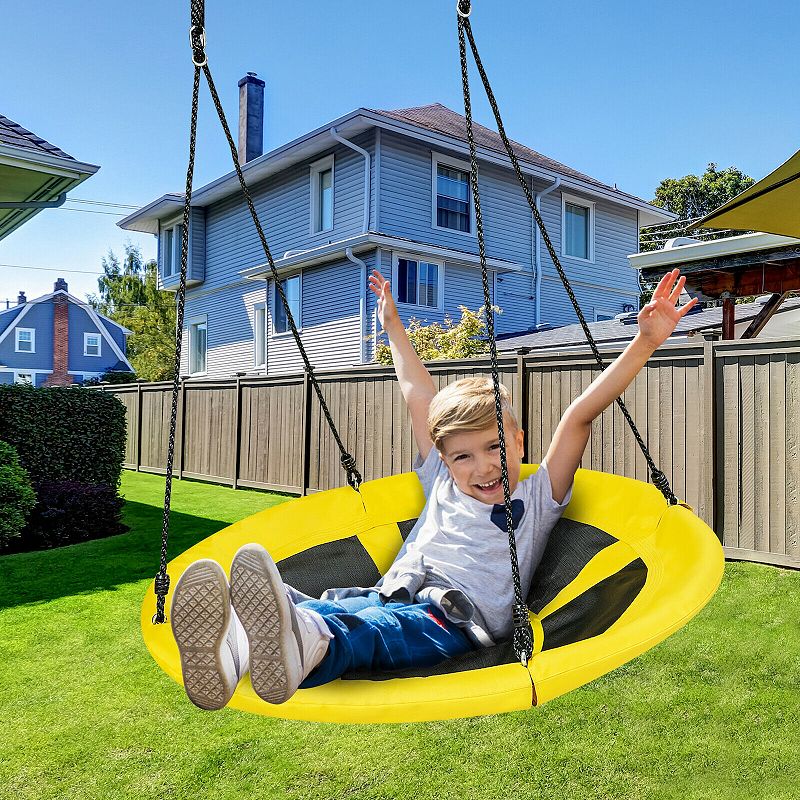 40 inch Nest Tree Outdoor Round Swing-Yellow