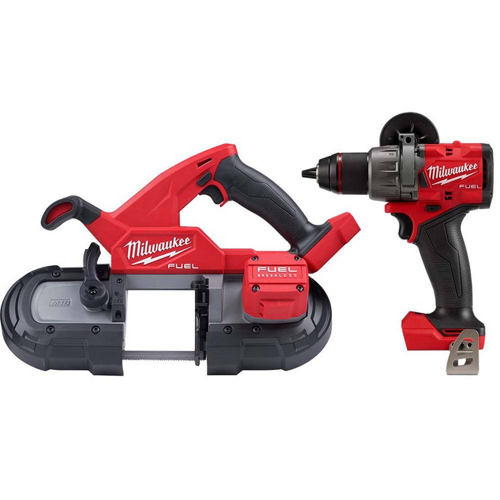 MW M18 FUEL 18-V Lithium-Ion Brushless Cordless Compact Bandsaw with 12 in. Hammer DrillDriver 2829-20-2904-20