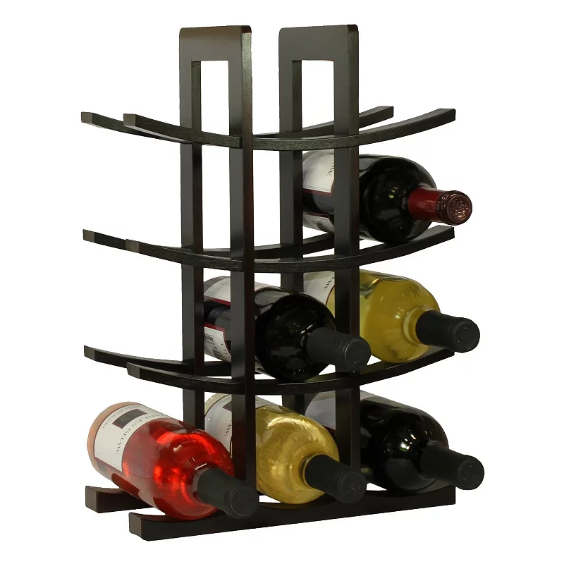 12-bottle Wine Rack Modern In Asian Style For Kitchen