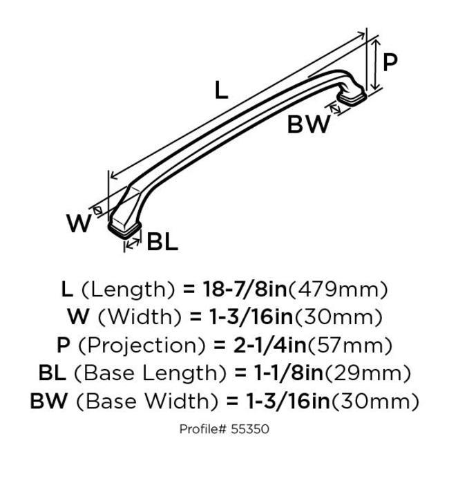 Amerock BP55350BBR 18 in. Revitalize Center to Center Appliance Pull in Black Bronze