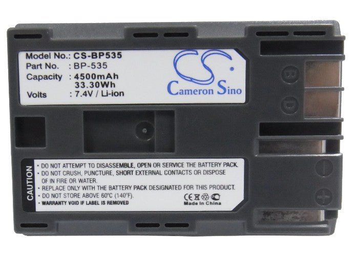 Canon DMMV100X DMMV100Xi DMMV30 DMMV40 4500mAh Replacement Battery BatteryClerkcom Camera