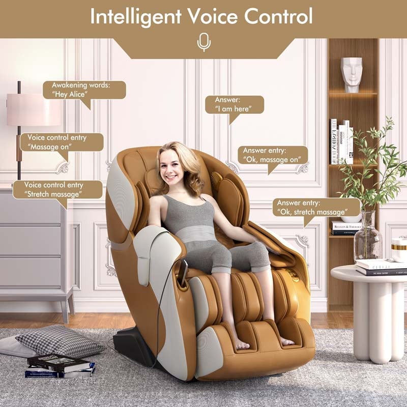 3D SL Track Zero Gravity Massage Chair Full Body Massage Recliner with AI Voice Control