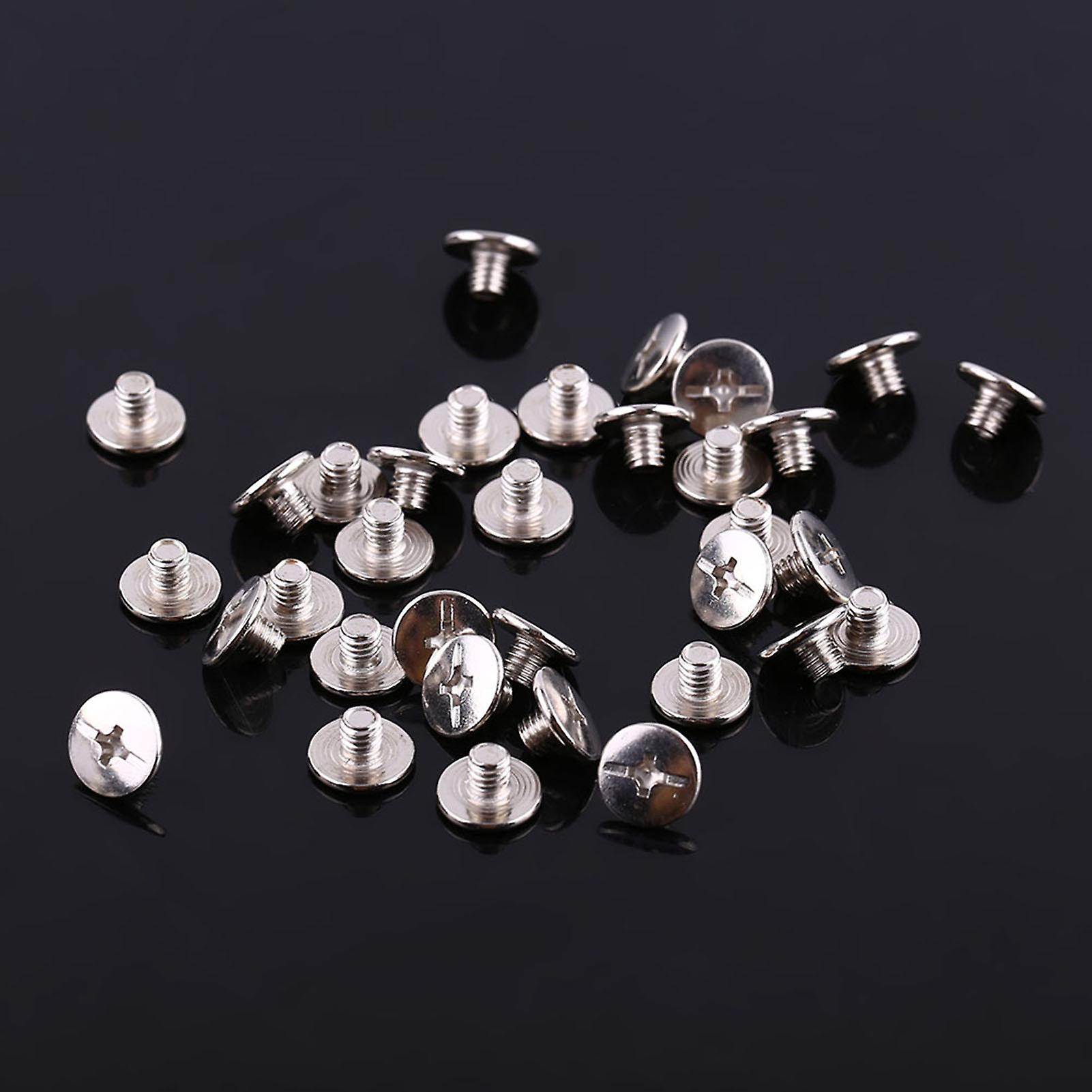 200pcs Nickel Binding Chicago Screws Nail Rivets Photo Album Leather Craft M5x6mm