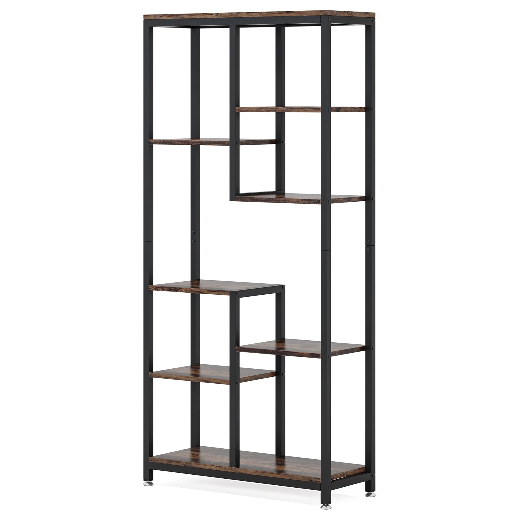 8-shelf Bookshelf, Industrial Open Bookcase Storage Display Rack