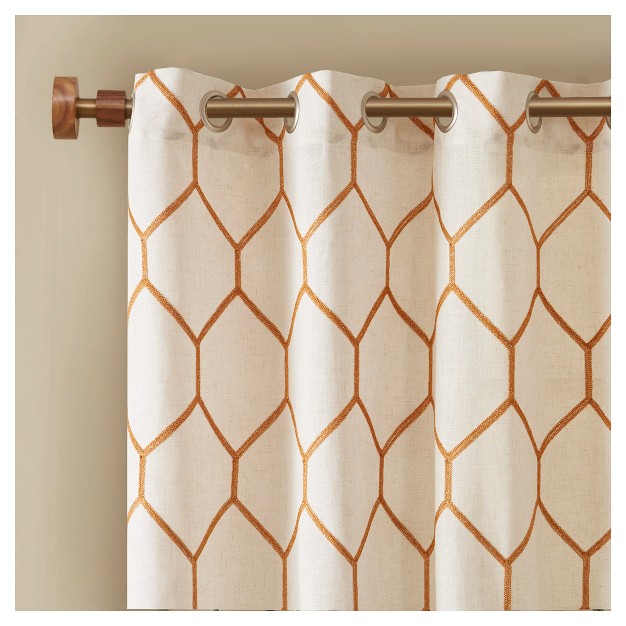 Peyton Metallic Geo Embroidered Single Window Curtain Panel