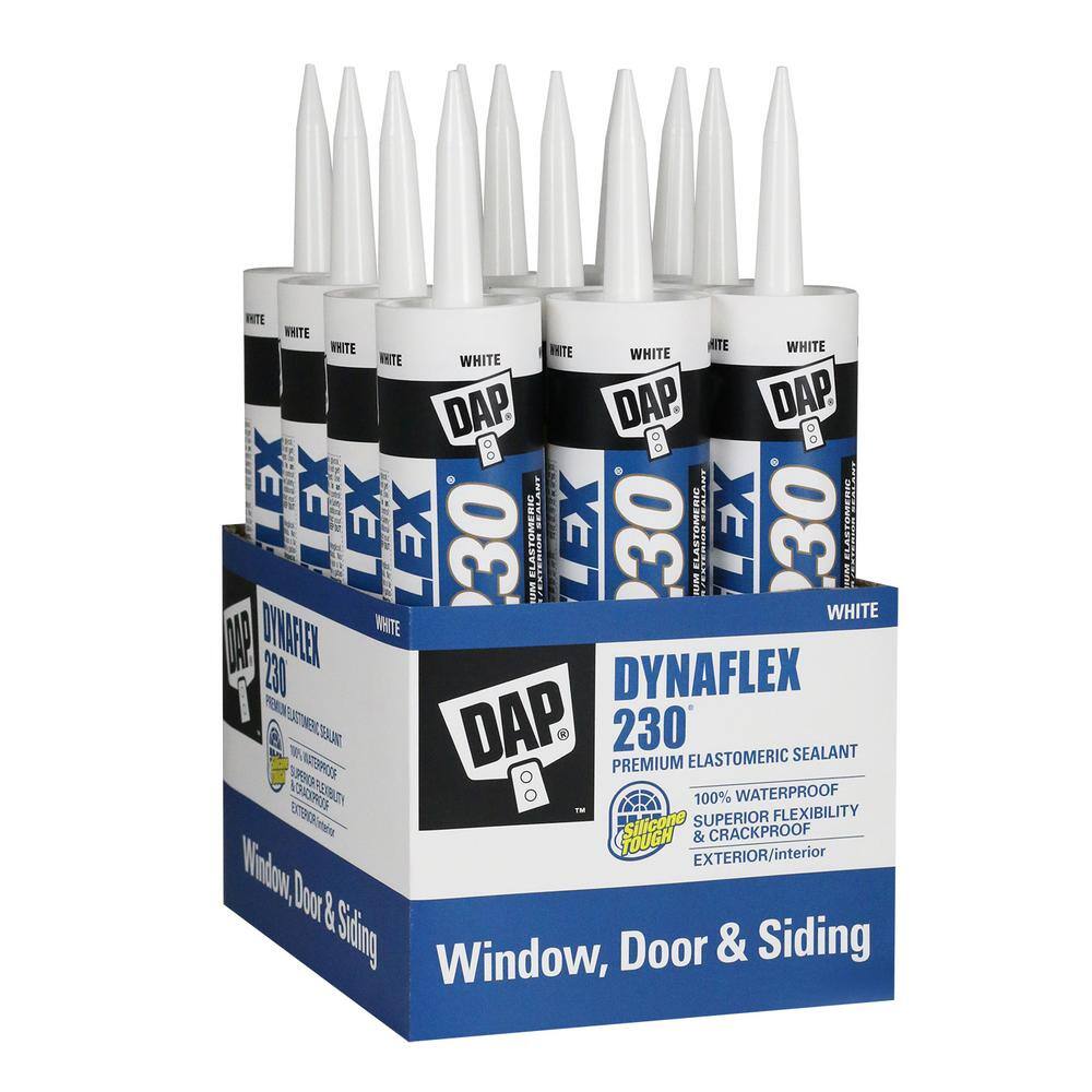 DAP Dynaflex 230 10.1 oz. White Premium ExteriorInterior Window Door and Trim Sealant (12-Pack) 7079818275