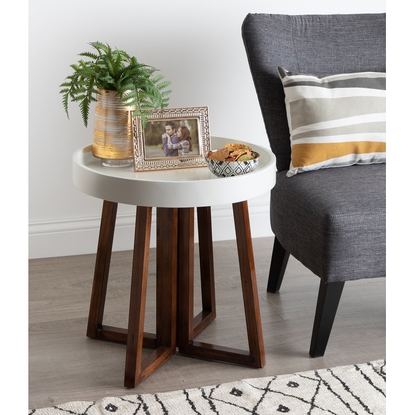 Kate and Laurel Avery Round Wood Side Table