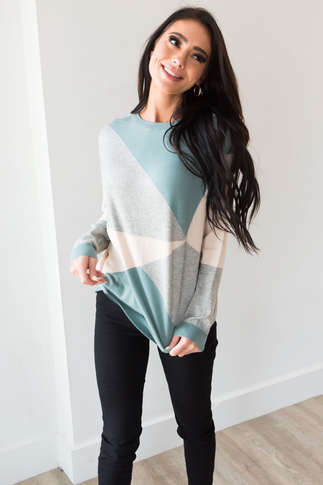 Got Your Back Geometric Block Sweater