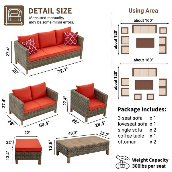 7 Piece Sectional Seating Group with Cushions