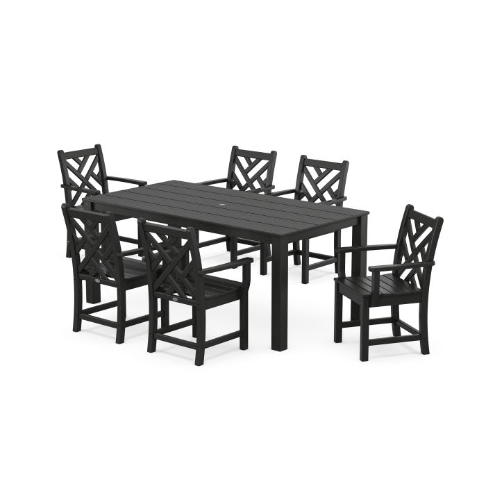 Polywood Chippendale Arm Chair 7-Piece Parsons Dining Set PWS2318-1