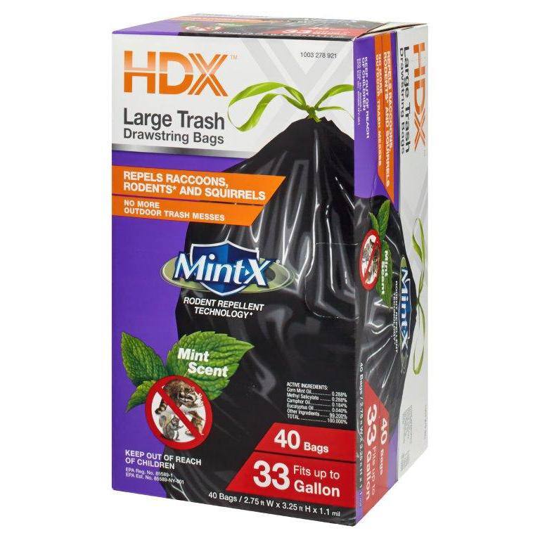 HDX 33 Gallon Rodent Repellent Trash Bags (40-Count) HD3339B40DS