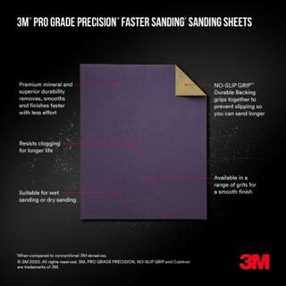 3M Pro Grade Precision 3-23 in. x 9 in. Faster Sanding Sanding Sheets Assorted Grit (8-Pack) 127ASSTPGP-8