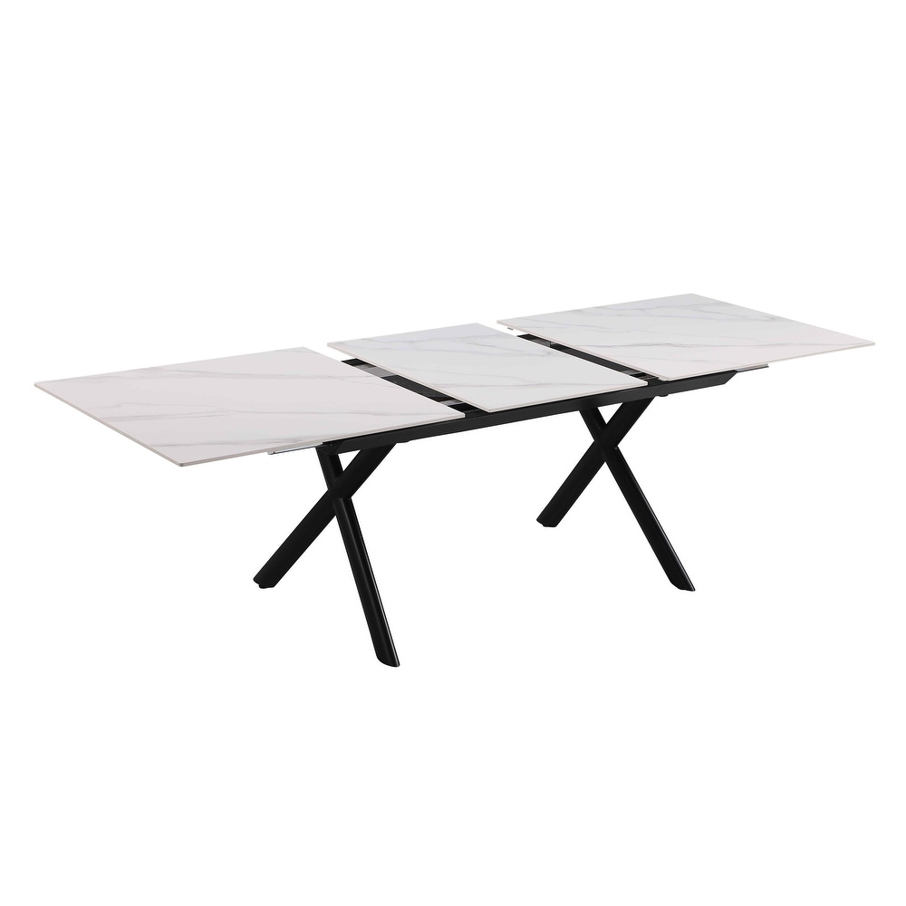 Somette Kortona Extendable Sintered Stone Dining Table