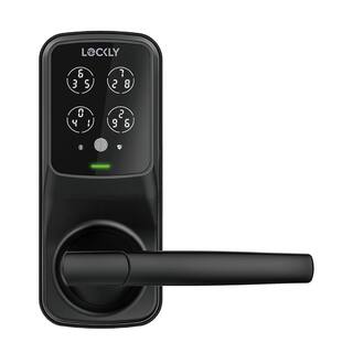 Lockly Secure Pro Matte Black Smart WiFi Mobile app-controlled Lever Latch 3D Fingerprint Keypad works with Hey GoogleAlexa PGD 628W MB