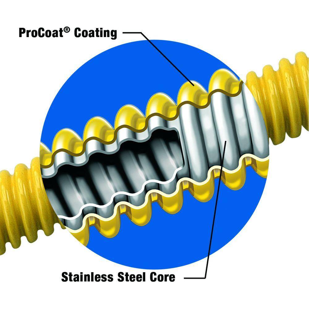 BrassCraft ProCoat 12 in. MIP x 12 in. MIP x 48 in. Stainless Steel Gas Connector 58 in. O.D. (106000 BTU) CSSC44-48 X5