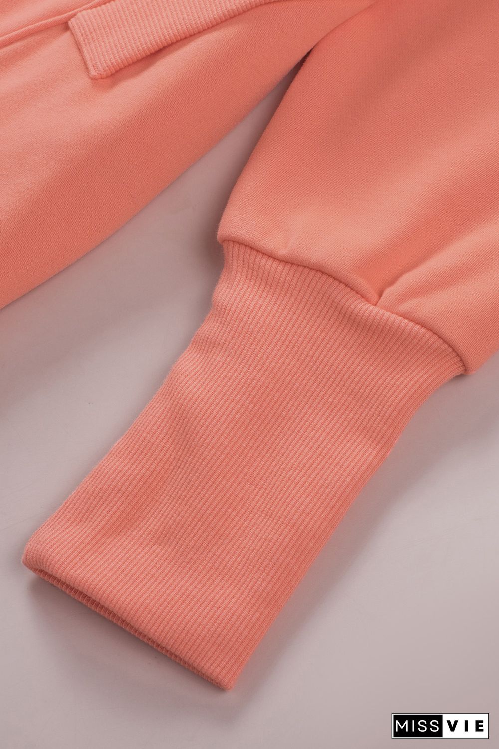 Orange Batwing Sleeve Pocketed Henley Hoodie