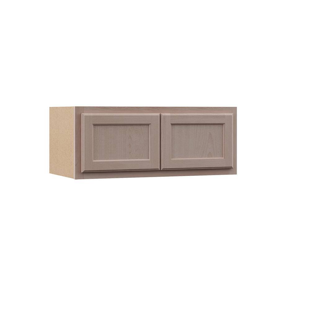 Hampton Bay Hampton 30 in. W x 12 in. D x 12 in. H Assembled Wall Bridge Kitchen Cabinet in Unfinished KW3012-UF