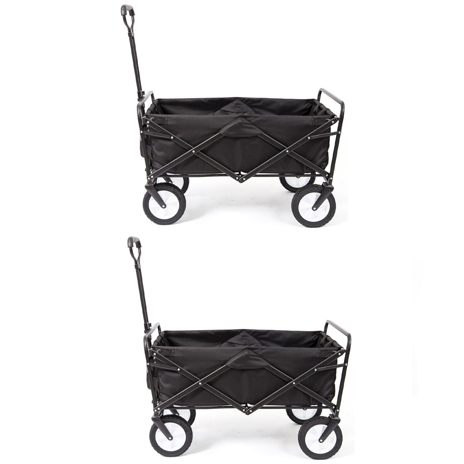 Mac Sports Collapsible Folding Frame Outdoor Garden Utility Wagon Cart (2 Pack)