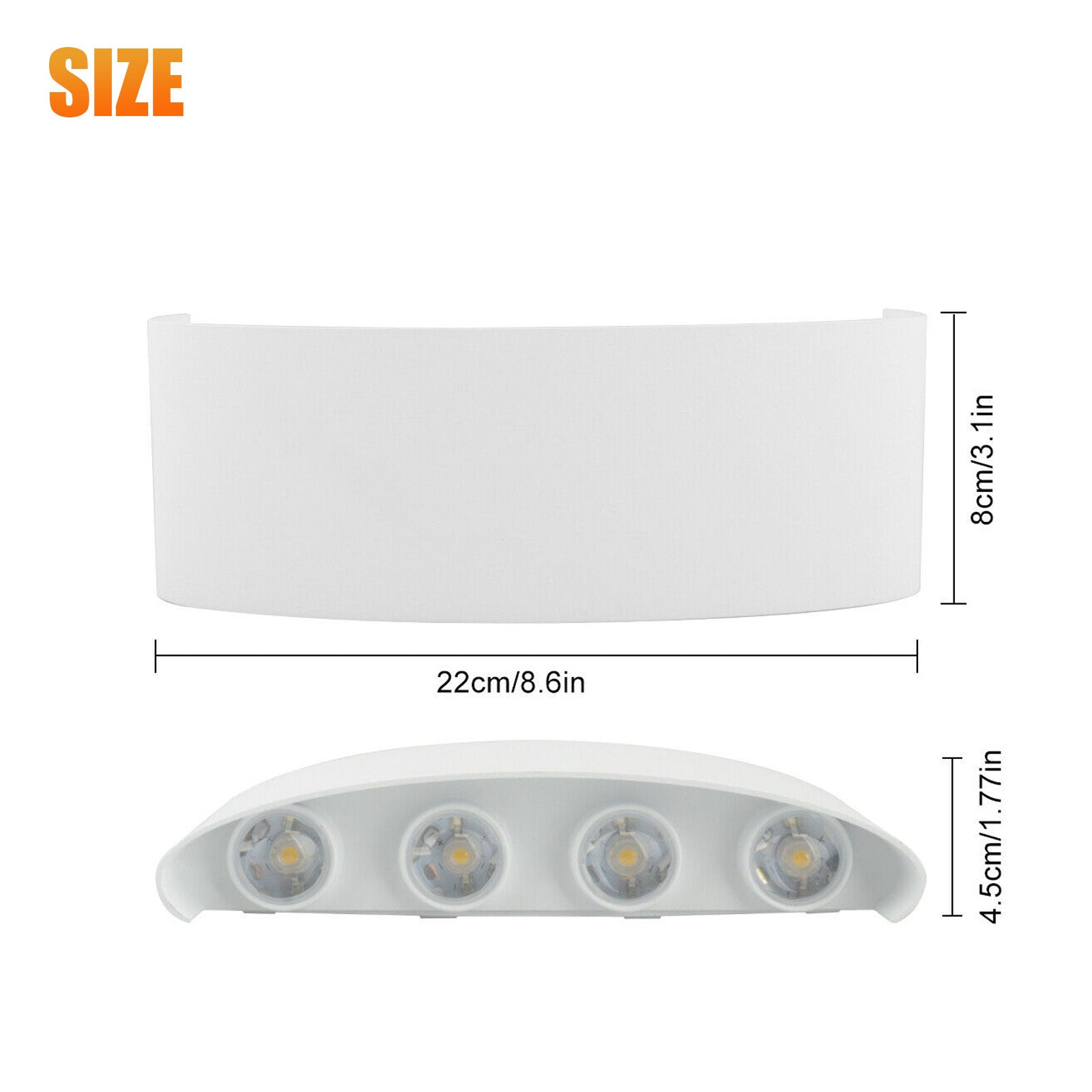 Modern Wall Sconces, EEEkit Waterproof LED Wall Sconce Light Fixture, Up Down LED Wall Lamp, 8W Night Light for Outdoor Indoor Bedroom Living Room Hallway Porch, Warm White