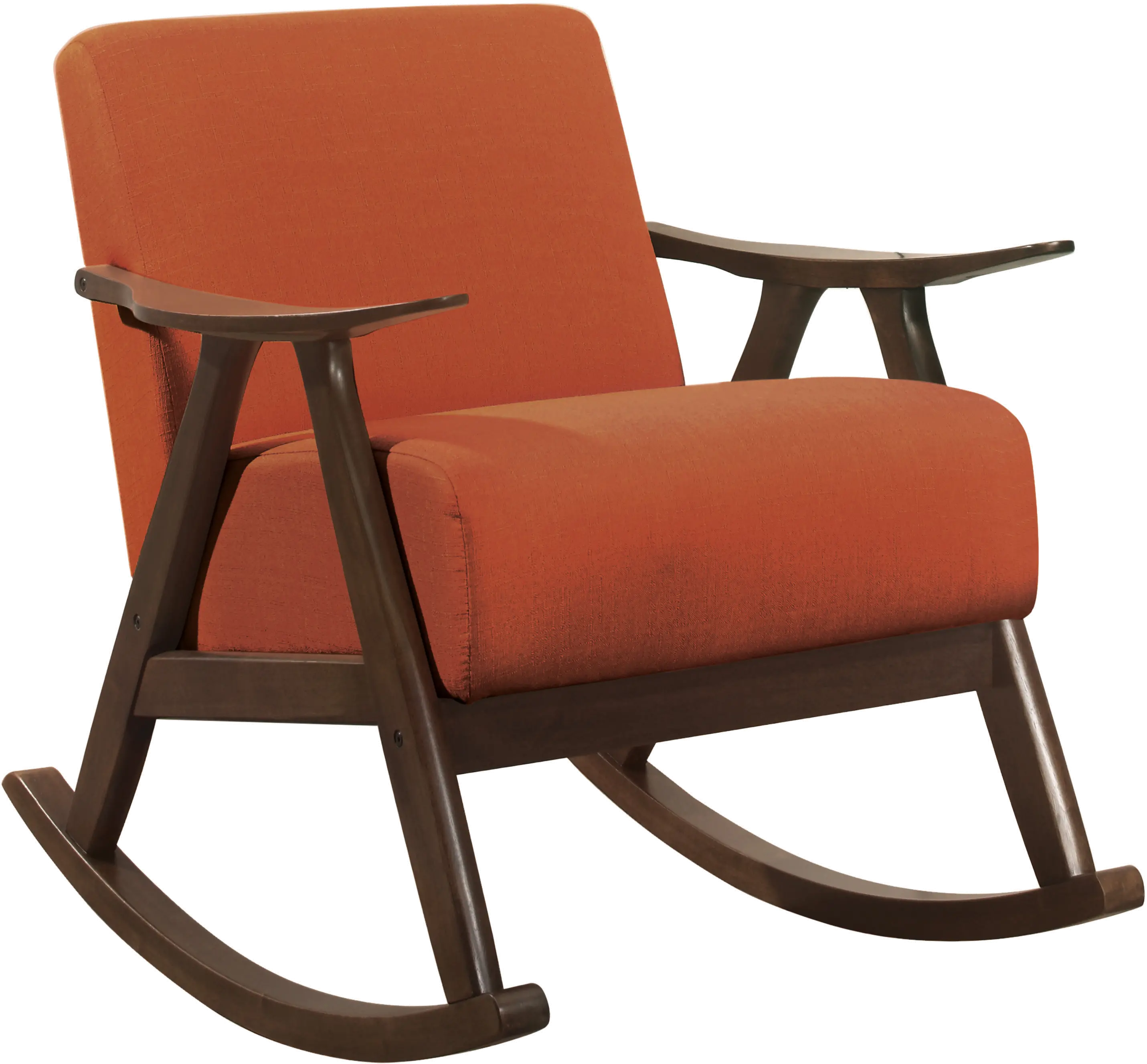 Waithe Orange Exposed Wood Rocking Chair