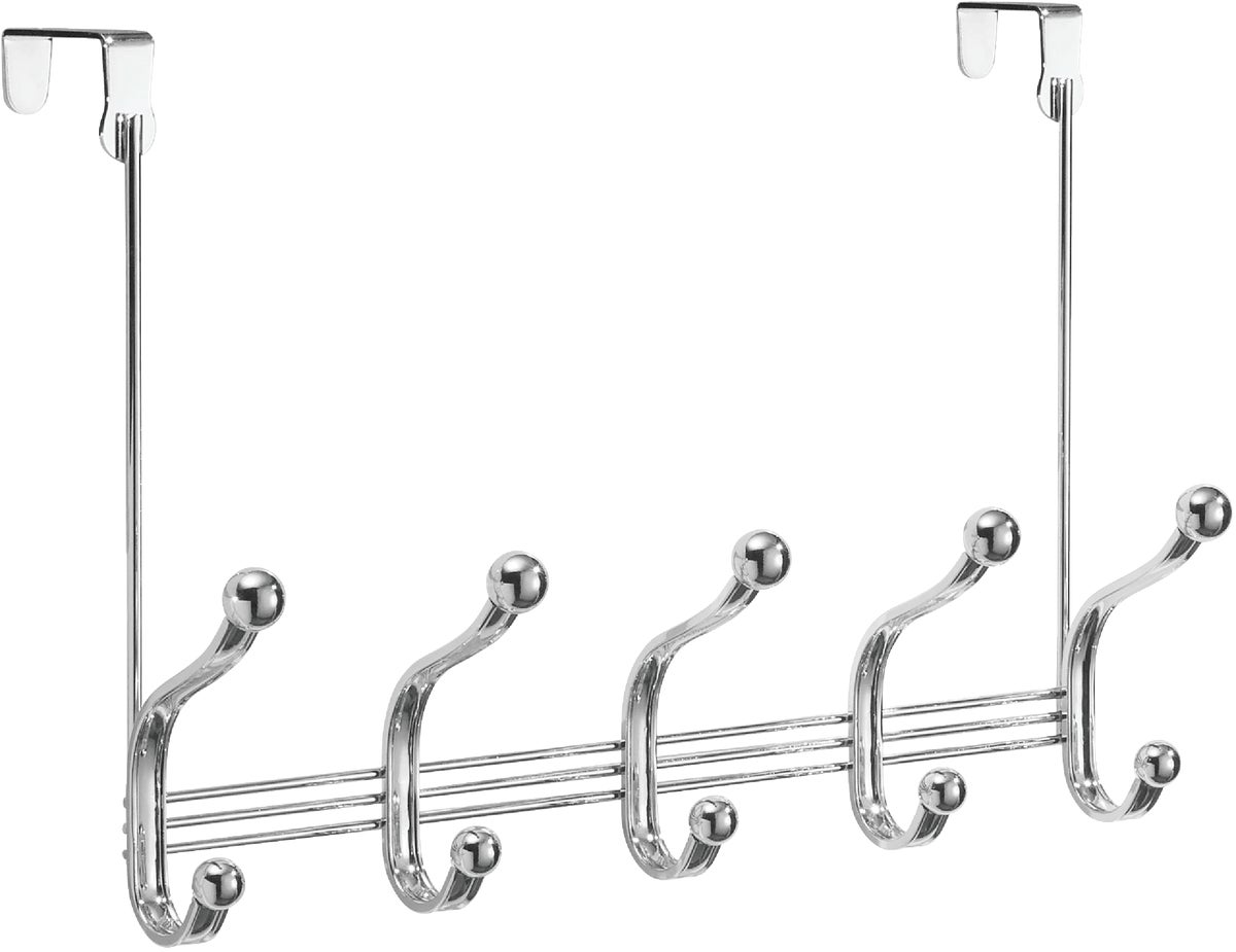 iDesign York Lyra Over-The-Door Hook Rail Chrome