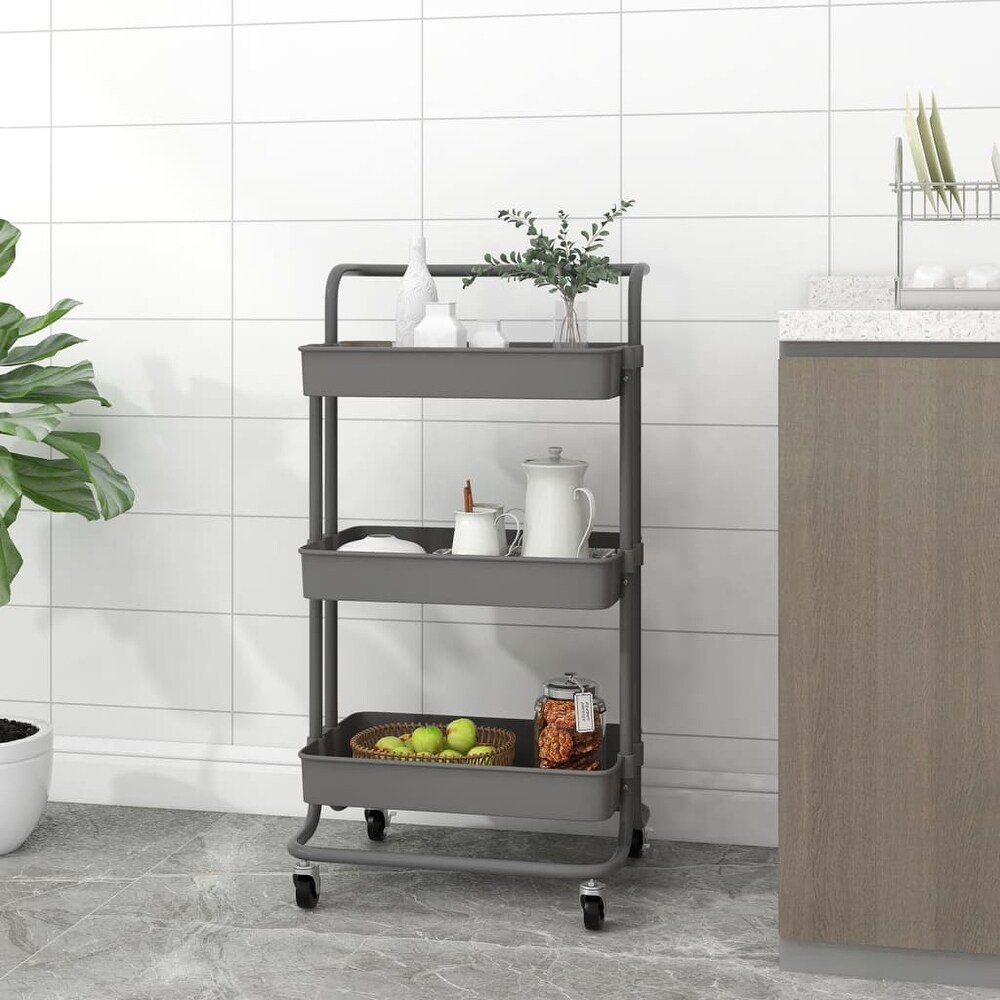 vidaXL 3 Tier Kitchen Trolley 16.5\