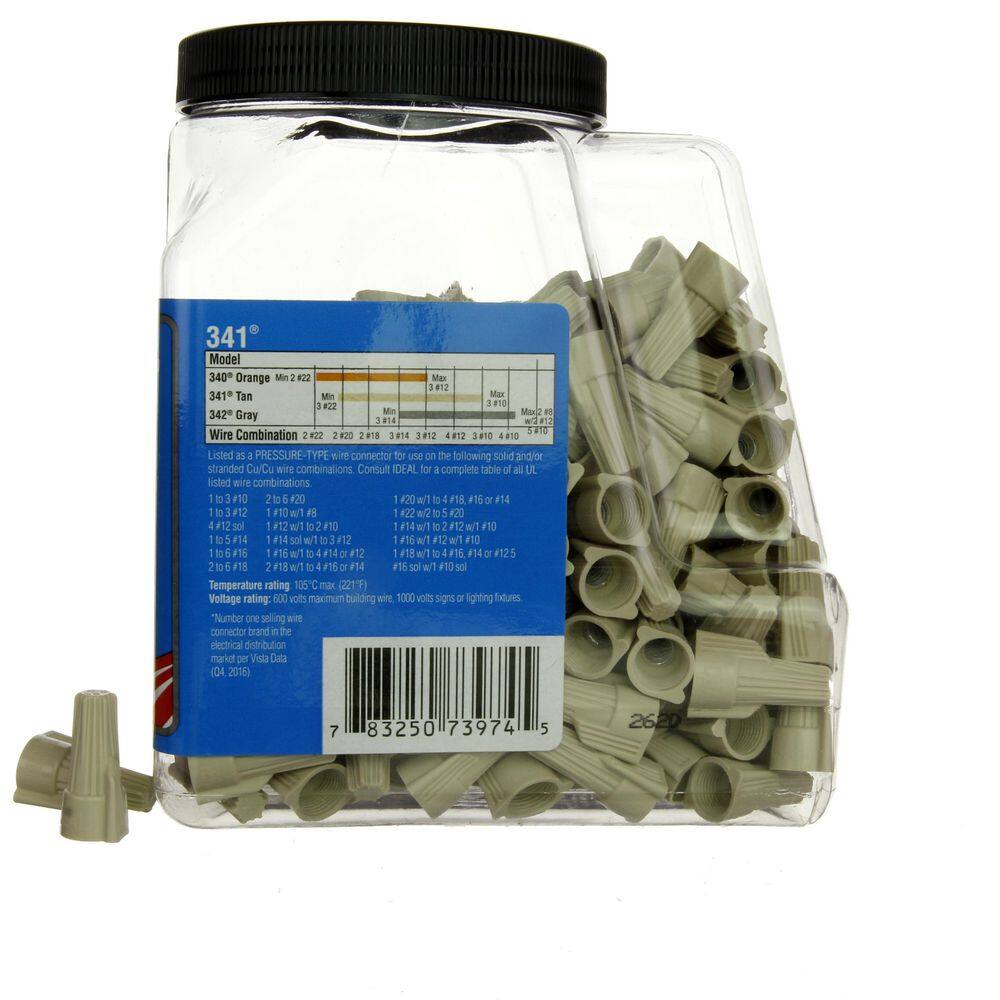 IDEAL 341 Tan Twister Wire Connector (250-Pack) 30-1341J