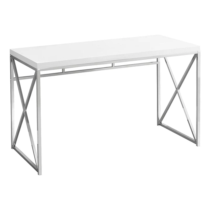 47.25 Glossy White Contemporary Rectangular Computer Desk