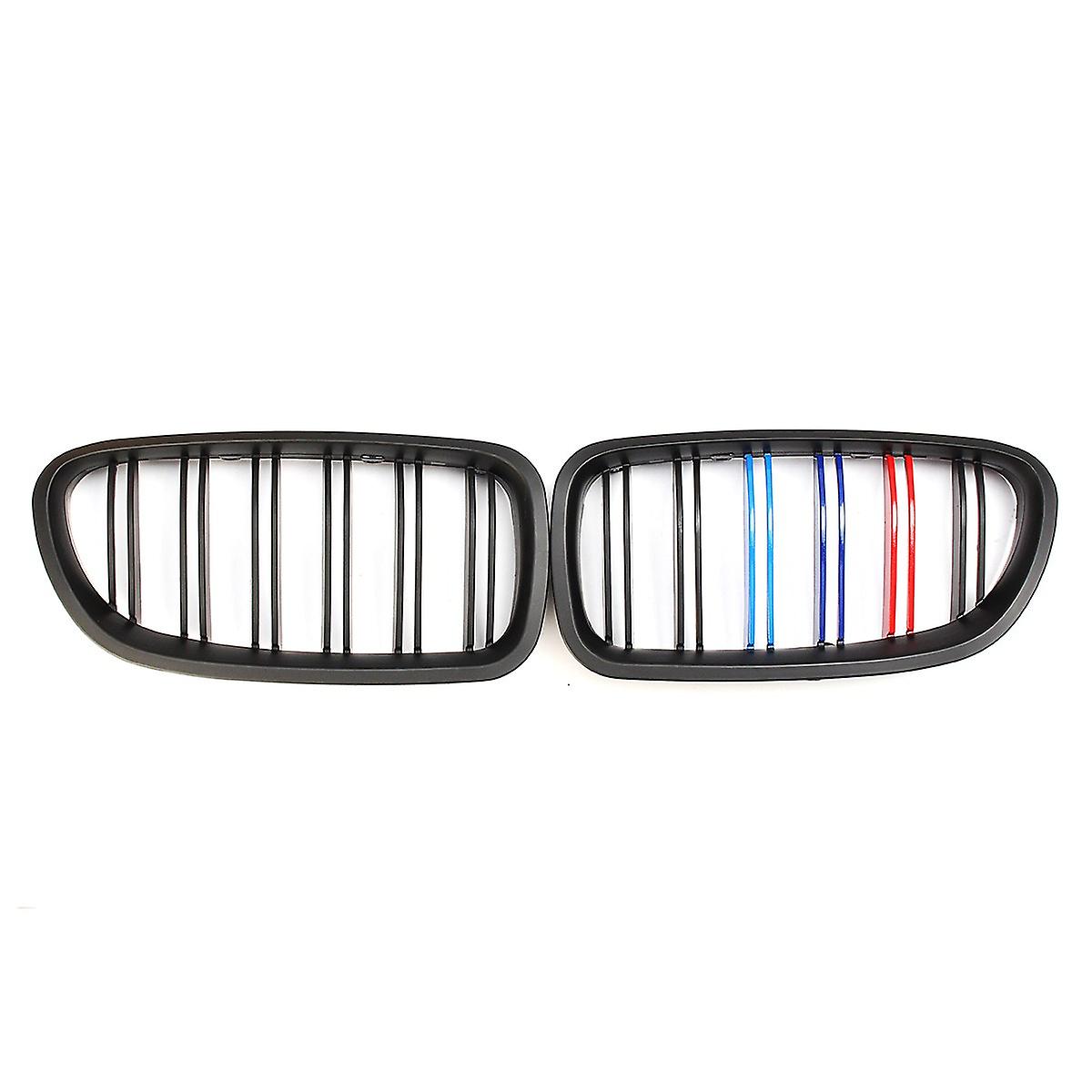 Born Pretty Pair Abs M-style Color Matt Black Front Bumper Kidney Grille 2 Line Double Slat For Bmw F10 F18 M5 2011 2012 2013 2014 2015 2016