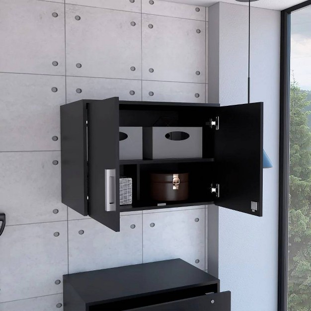 Yamagata Office Wall Cabinet Black Boahaus