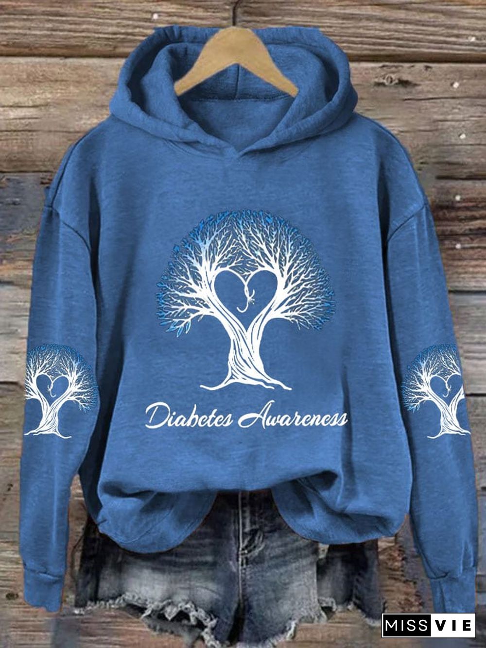 Women's Diabetes Awareness Print Hoodie