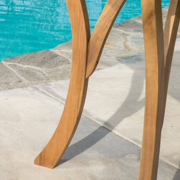 Durable 31.5in Square Wood Patio Table Available