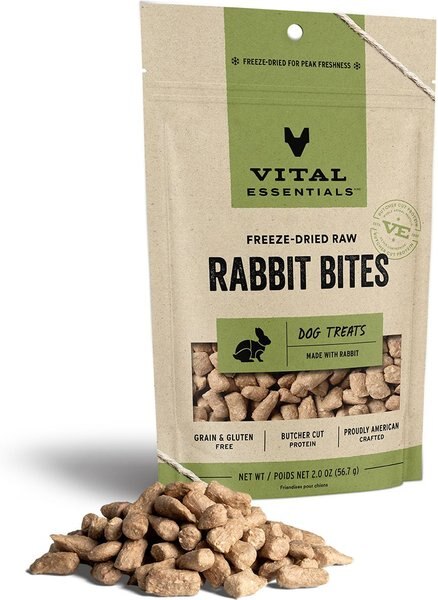 Vital Essentials Rabbit Bites Freeze-Dried Raw Dog Treats