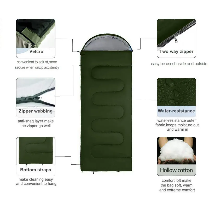 Camping Sleeping Bag Winter Tourist Sleeping Bags Portable Tent Travel Backpacking Folding Bed For Hiking Camping Equipment