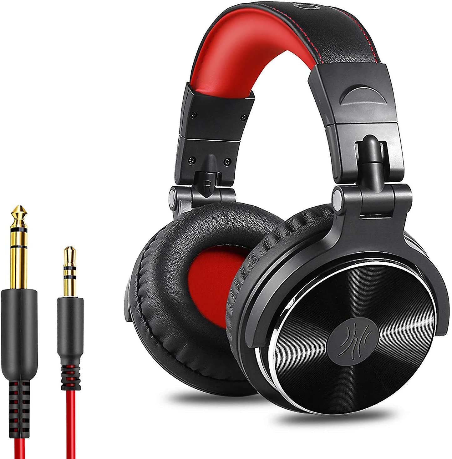 OneOdio Pro13 Professional Studio Audio Headphones， Wired Headphones， Monitoring Headphones， Perfect Sound for Synthesizer PC TV Tablet Smartphone，Red