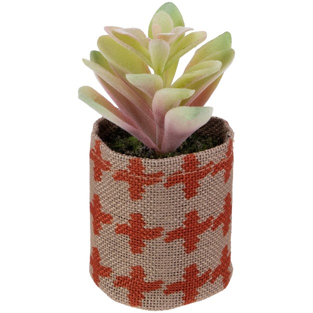 Artificial Pastel Succulent In Burlap Bag