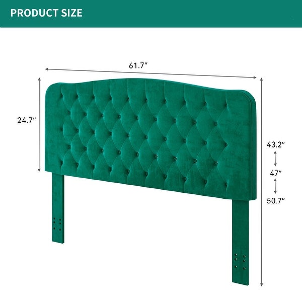 Modern Adjustable Tufted Upholstered Headboard - - 37629929