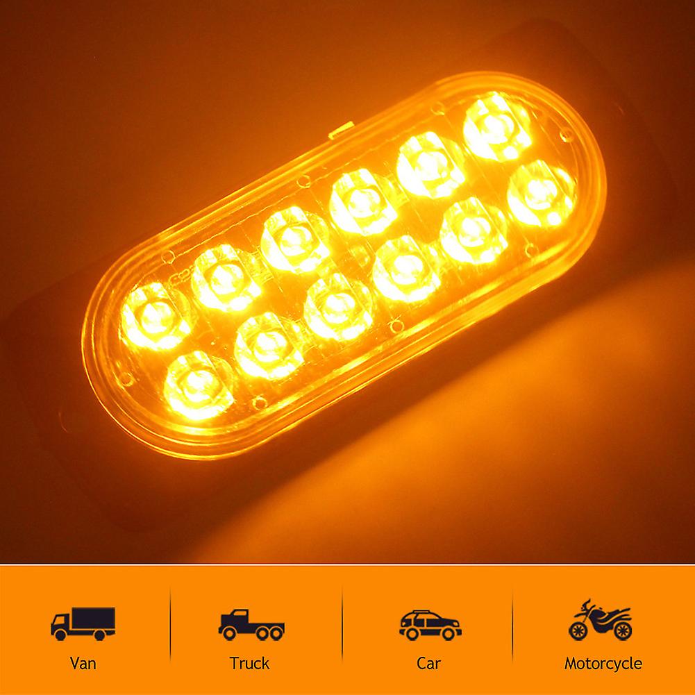 2pcs Led Warning Light Cheap Grille Emergency Lamp Lightbar Truck Car Beacon Lamp Amber Traffic Light 12v 24v Car Light Lighting