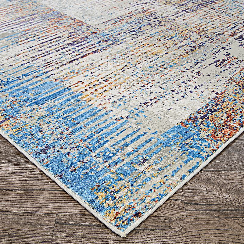 Couristan Vibrata Watercolor Blocks Multi-Pastels Area Rug