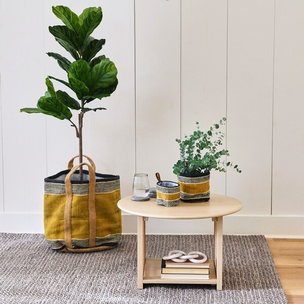 Solid Wood Coffee Table with Storage Shelf - 25.6