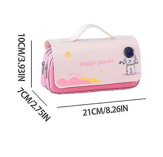 2pcs Student Cute Portable Stationery Bag Cartoon Creative Multifunctional Stationery