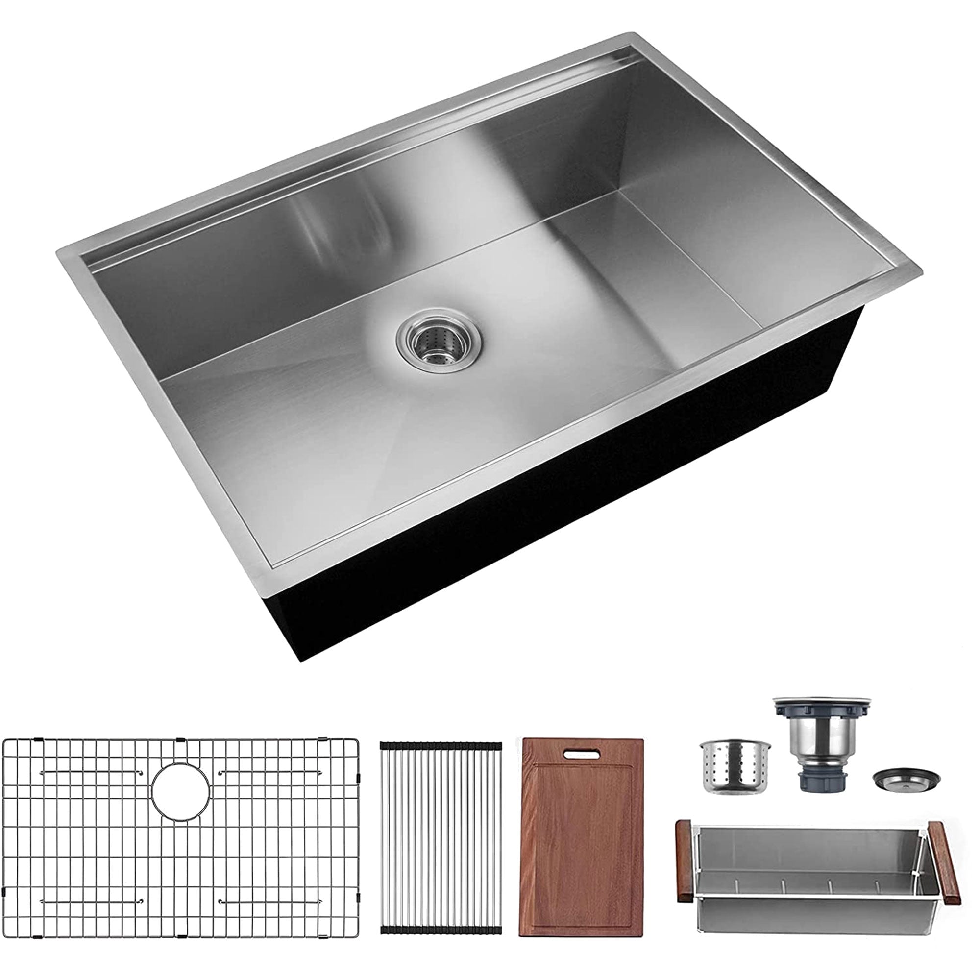 HausinLuck 32  Stainless Steel Workstation Kitchen Sink, Undermount, Brushed